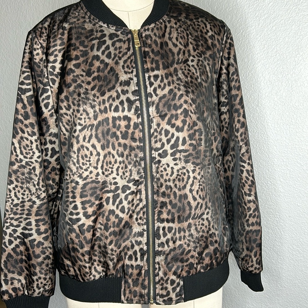 LF QED London leopard bomber jacket